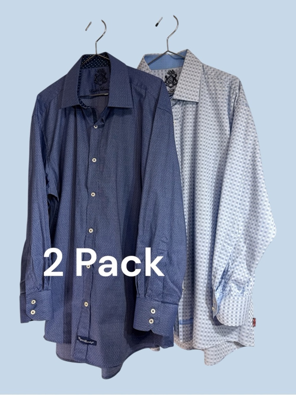 English Laundry Two Pack Men’s Blue Dress Shirts - 17/32-33, Like New